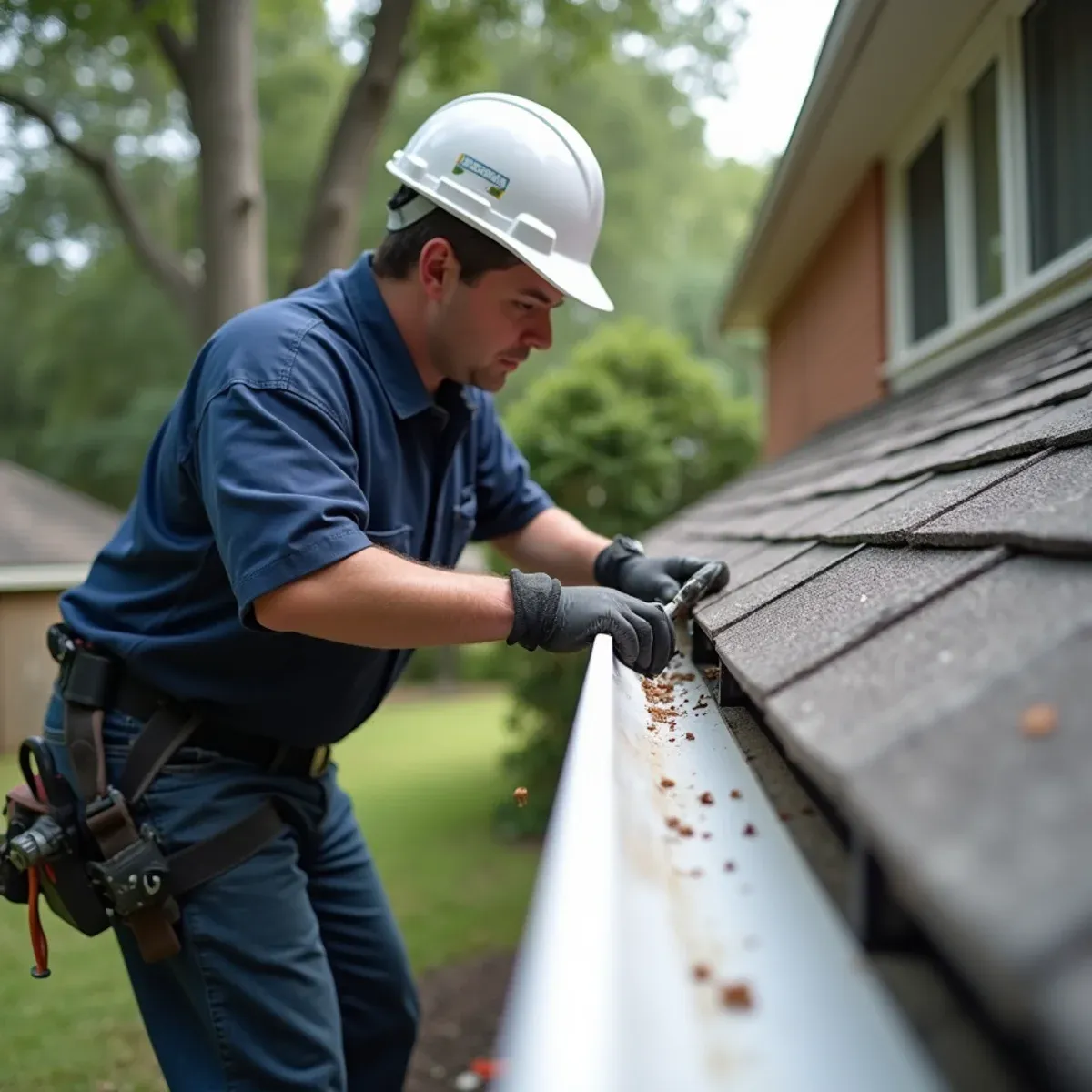 Removing backed-out smooth gutter spikes and replacing with heavy-duty structural screw-in hidden hangers