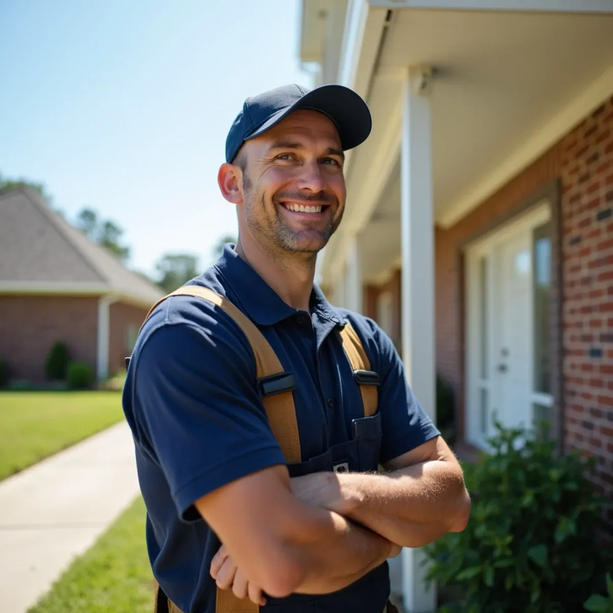 Homeowner thanking Hydro Seamless Gutters installer after a successful gutter installation